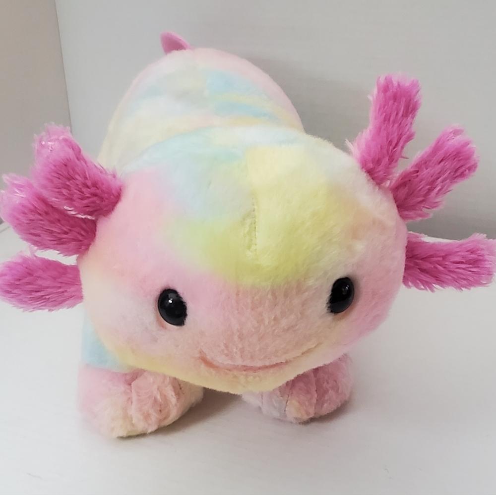 Build A Bear Pastel Tie Dye Axolotl Stuffed Plush